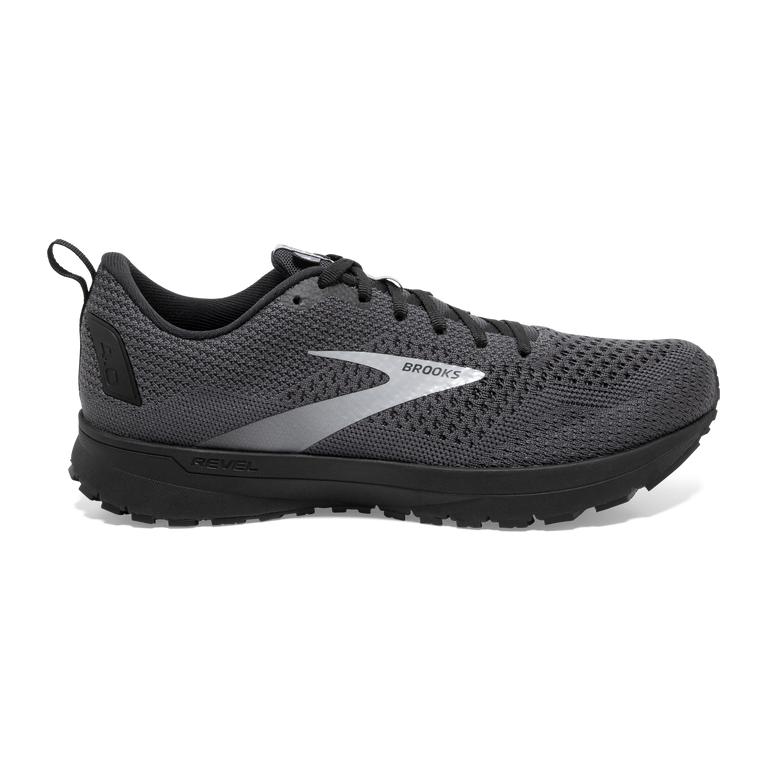 Brooks Revel 4 Men's Road Running Shoes - Ebony/Black/Grey (62401-ERDN)